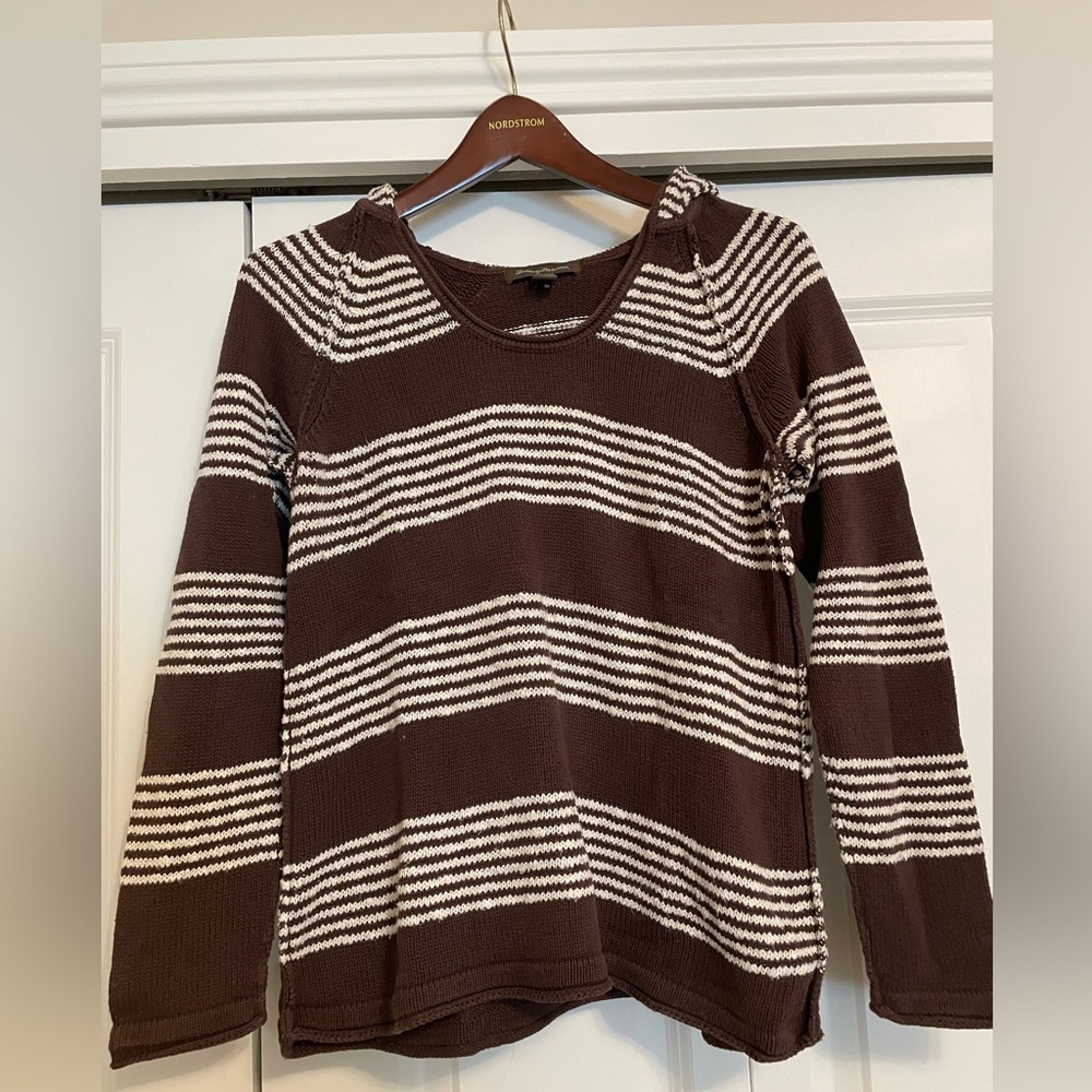 Tommy Bahama Hooded Brown Striped Sweater